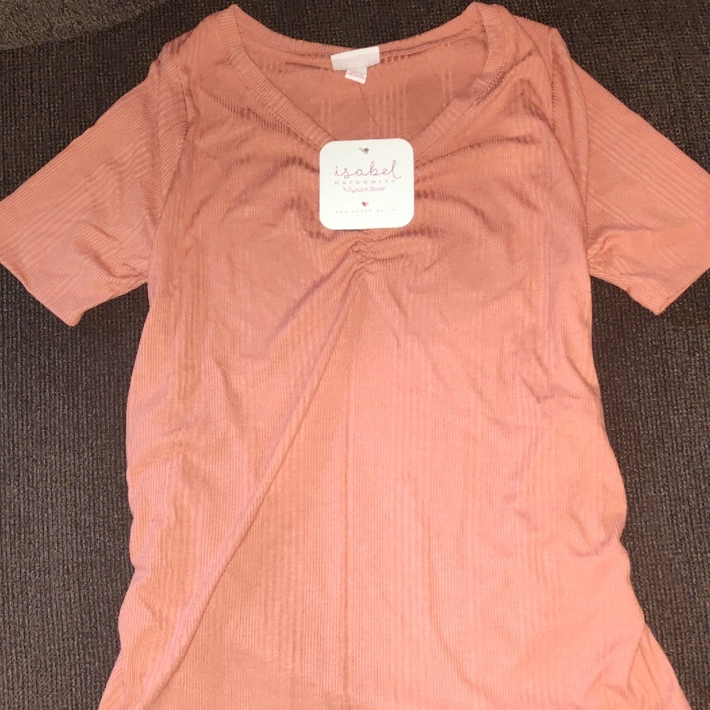 Isabel Maternity by Ingrid & Isabel Dusty Rose Short Sleeve Top